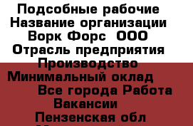 Подсобные рабочие › Название организации ­ Ворк Форс, ООО › Отрасль предприятия ­ Производство › Минимальный оклад ­ 35 000 - Все города Работа » Вакансии   . Пензенская обл.,Мокшанский р-н